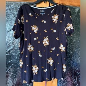 Women’s Black Floral Croft & Barrow “Classic Tee”